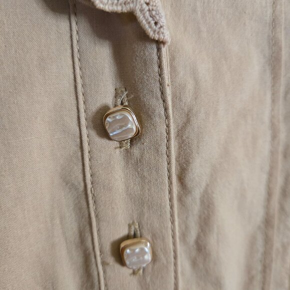 Simply Retro Fiona 100% Cotton 50s Inspired Midi Dress Tan Size M - Picture 5 of 9